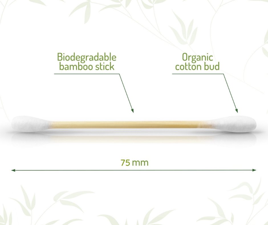 400 Biodegradable Cotton Buds - Green Skye-cotton buds