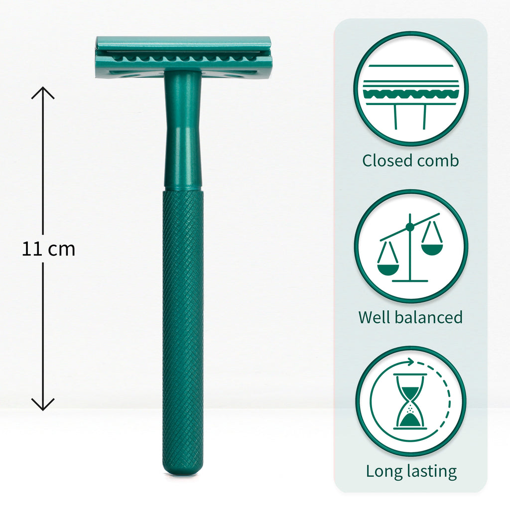 Bambaw Metal Double Edge Safety Razor- Sea Green - Green Skye-Metal Double Edge Safety Razor-