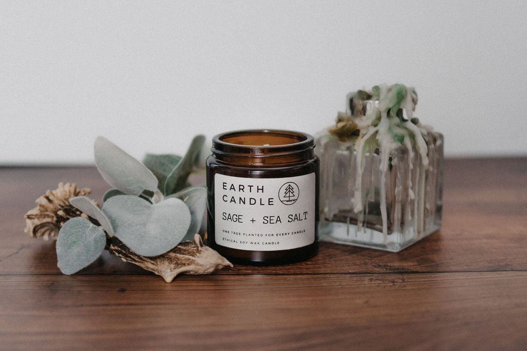 Earth Candle Co. Sage & Sea Salt - Green Skye-