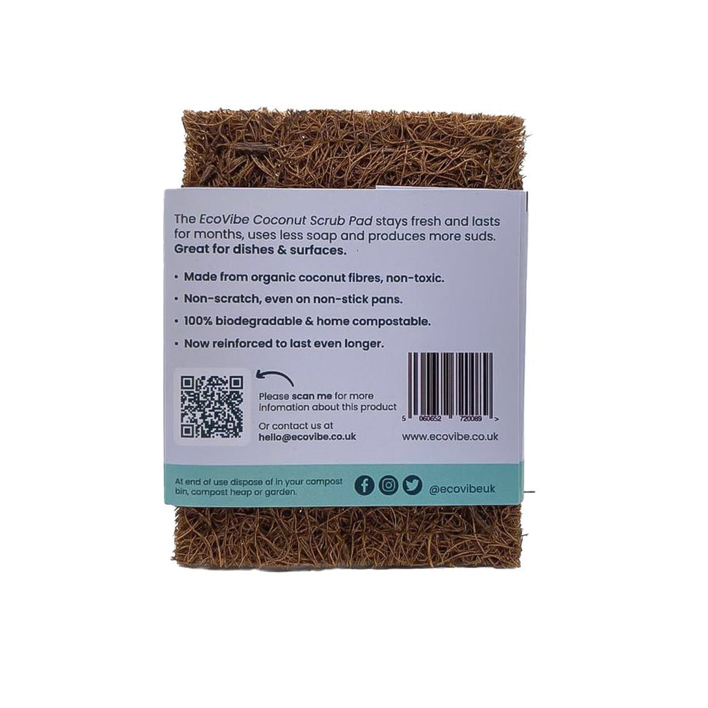 EcoVibe Durable Coconut Fibre Scrub Pad - Green Skye-