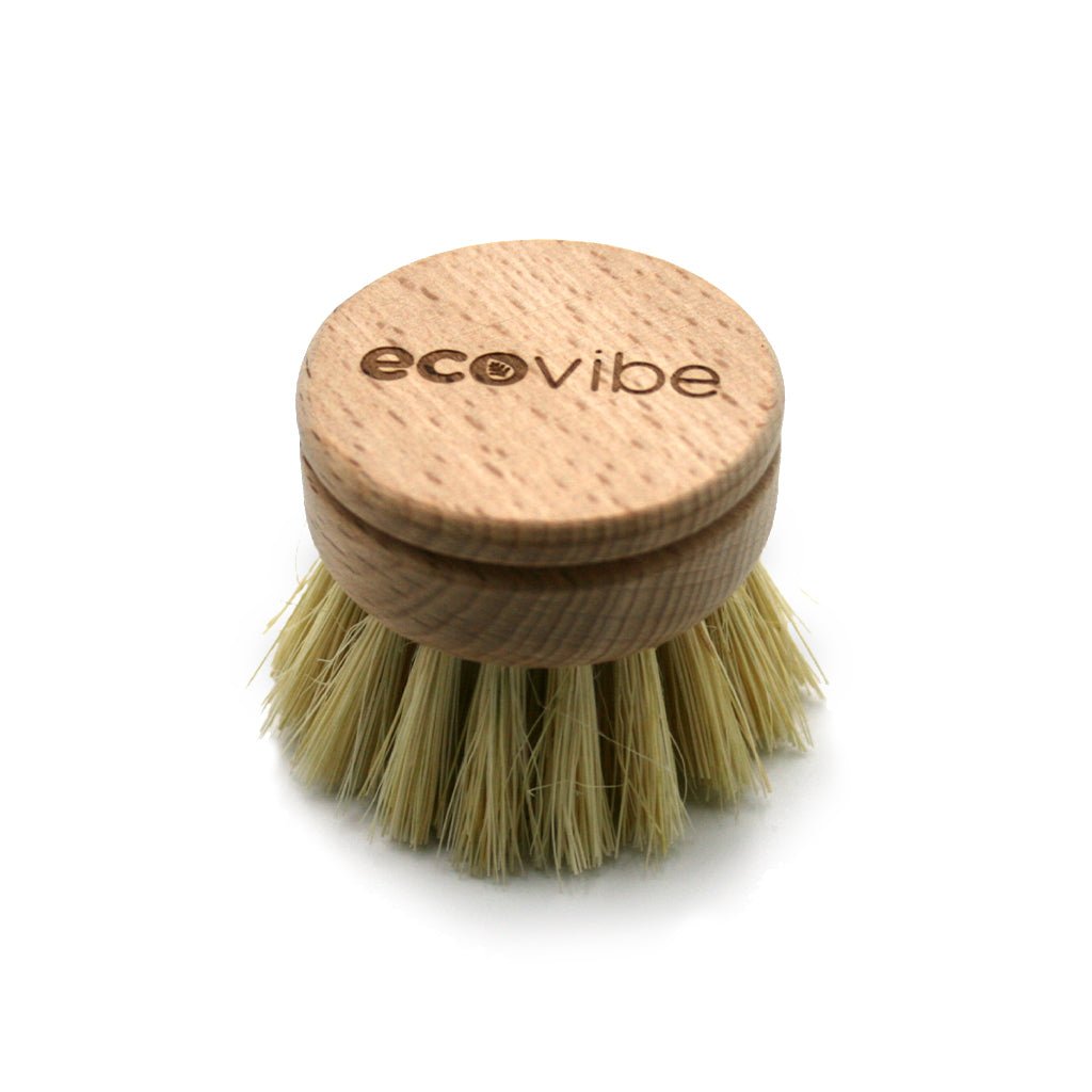 EcoVibe Wooden Dish Brush- replacement head - Green Skye-