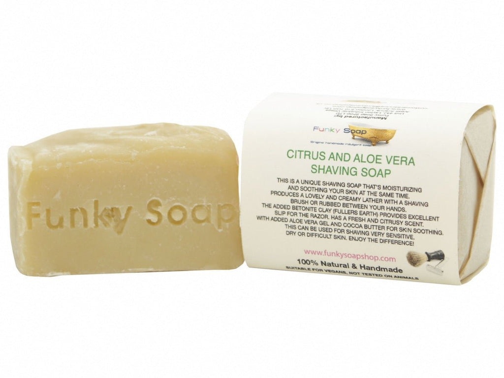 Funky Soap- Citrus and aloe vera shaving soap 65g - Green Skye-