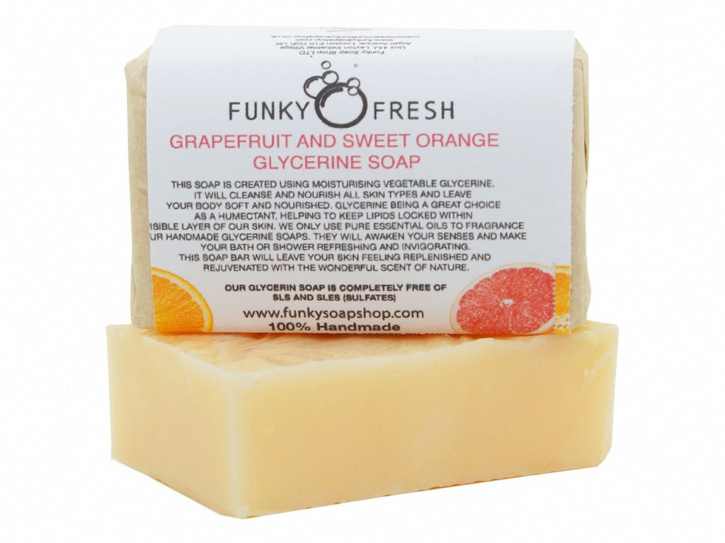 Funky Soap- Grapefruit & sweet orange glycerine soap 95g - Green Skye-