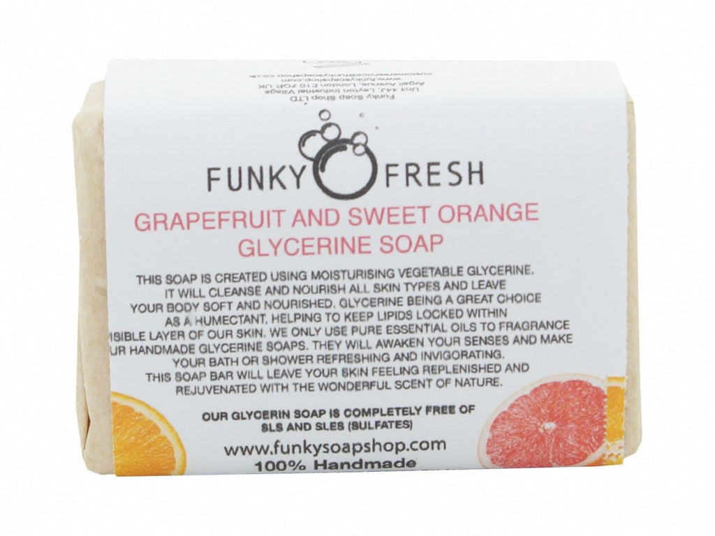 Funky Soap- Grapefruit & sweet orange glycerine soap 95g - Green Skye-