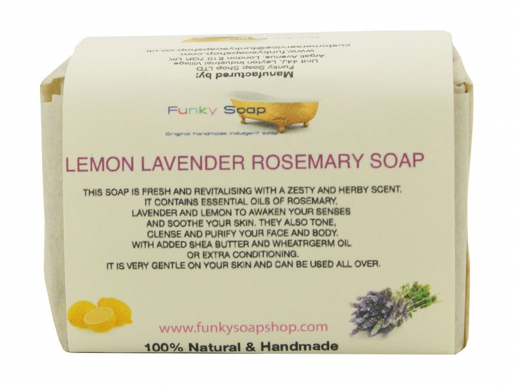 Funky Soap- Lavender, lemon & rosemary soap- 120g - Green Skye-