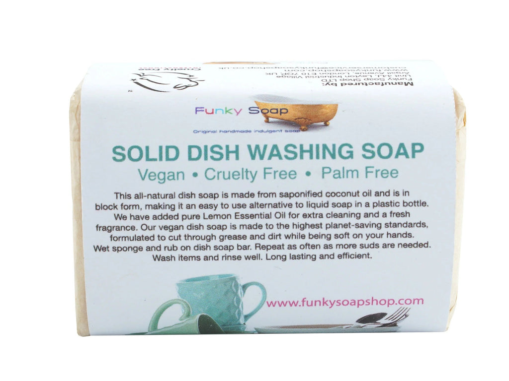 Funky Soap Vegan Dish Washing Soap Bar 120g - Green Skye-