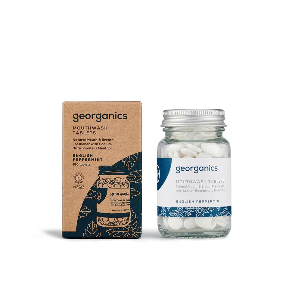 Georganics Natural Peppermint Mouthwash Tablets (180 tablets) - Green Skye-