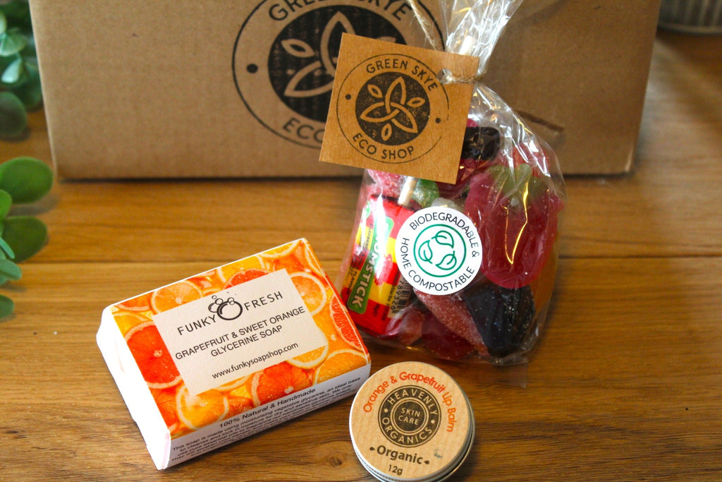 Grapefruit & Orange Soap, Lip Balm and Vegan Pick n Mix Gift Box - Green Skye-