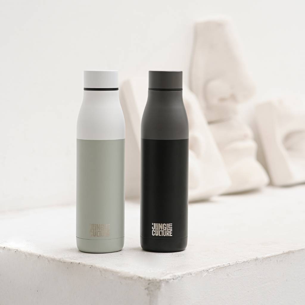 Insulated Stainless Steel Water Bottle - Black (650ml) - Green Skye-