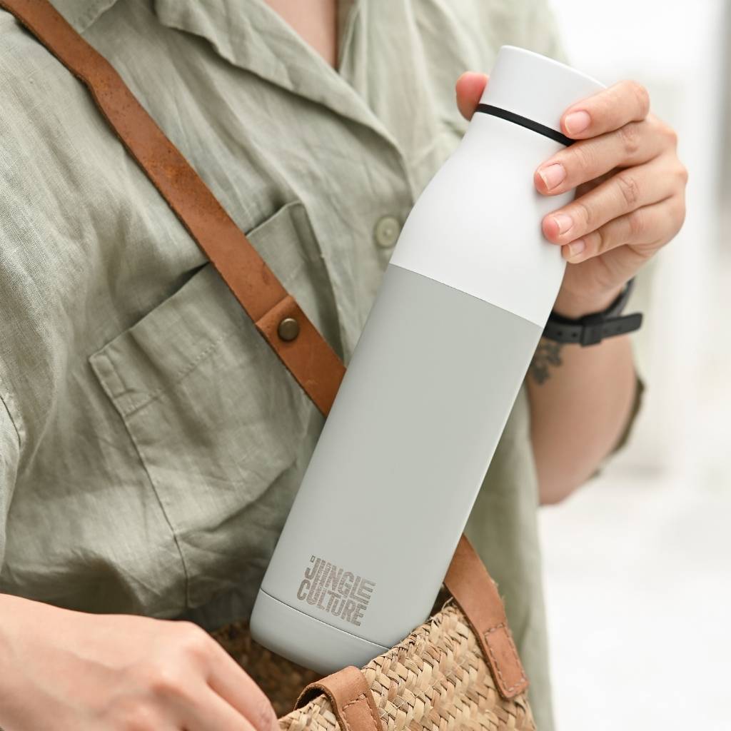 Insulated Stainless Steel Water Bottle - White (650ml) - Green Skye-