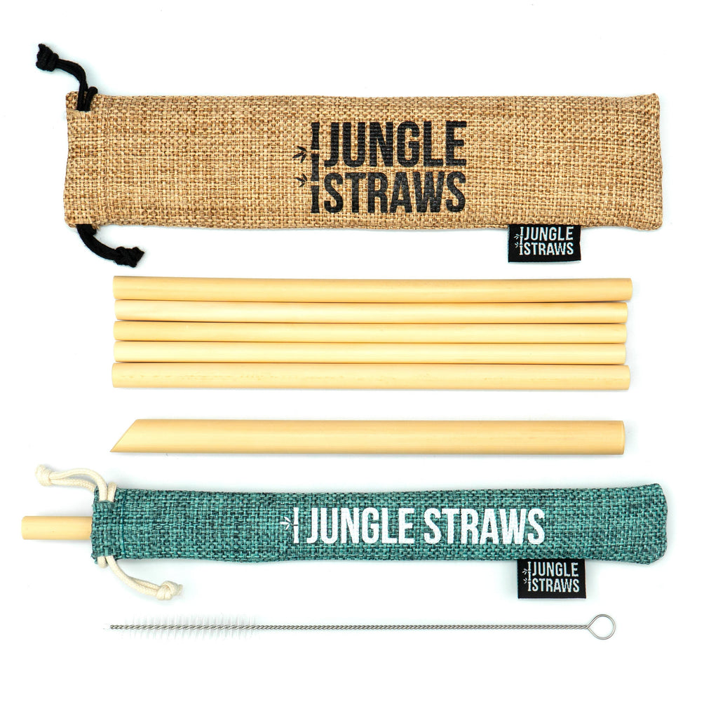 Jungle Culture Bamboo Straws 6 Pack (Marine) - Green Skye-