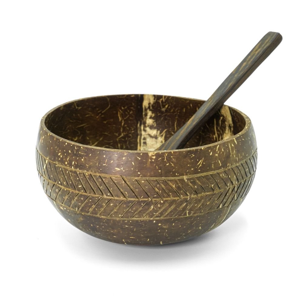 Jungle Culture Coconut Bowls With Spoon - Green Skye-