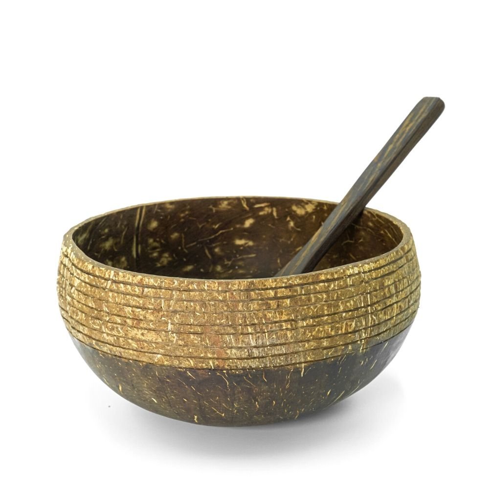 Jungle Culture Coconut Bowls With Spoon - Green Skye-