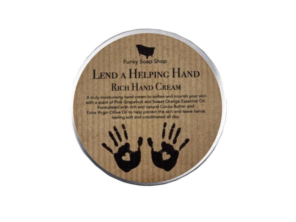 'Lend a helping hand' Pink Grapefruit & Orange Rich Hand Cream Tub - Green Skye-