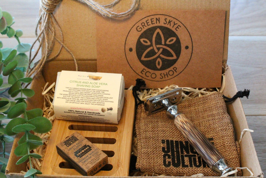 Men's shaving set gift box - Green Skye-